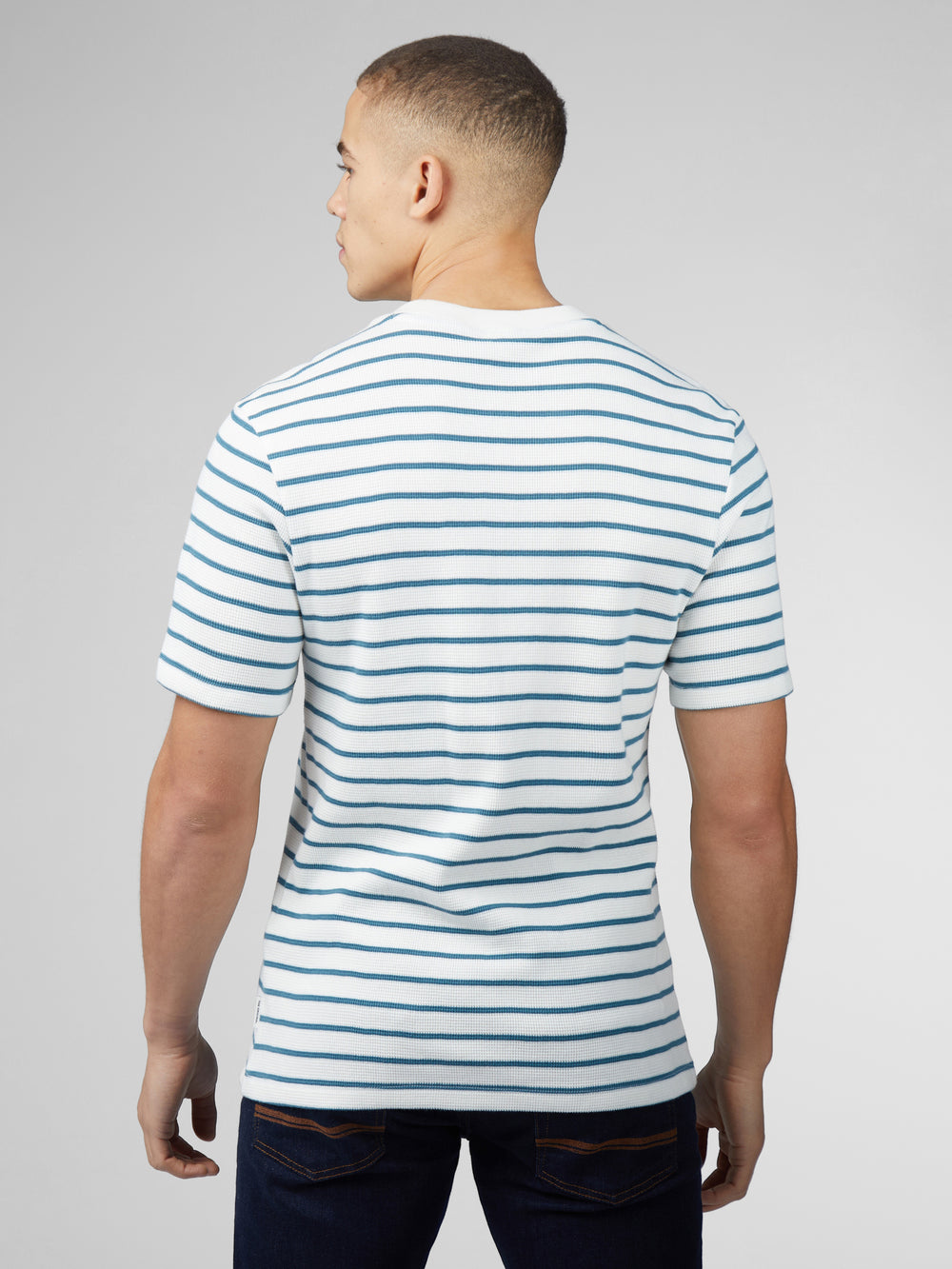 Camiseta Ben Sherman Signature Waffle Stripe Blancas | 371-BHPMTJ