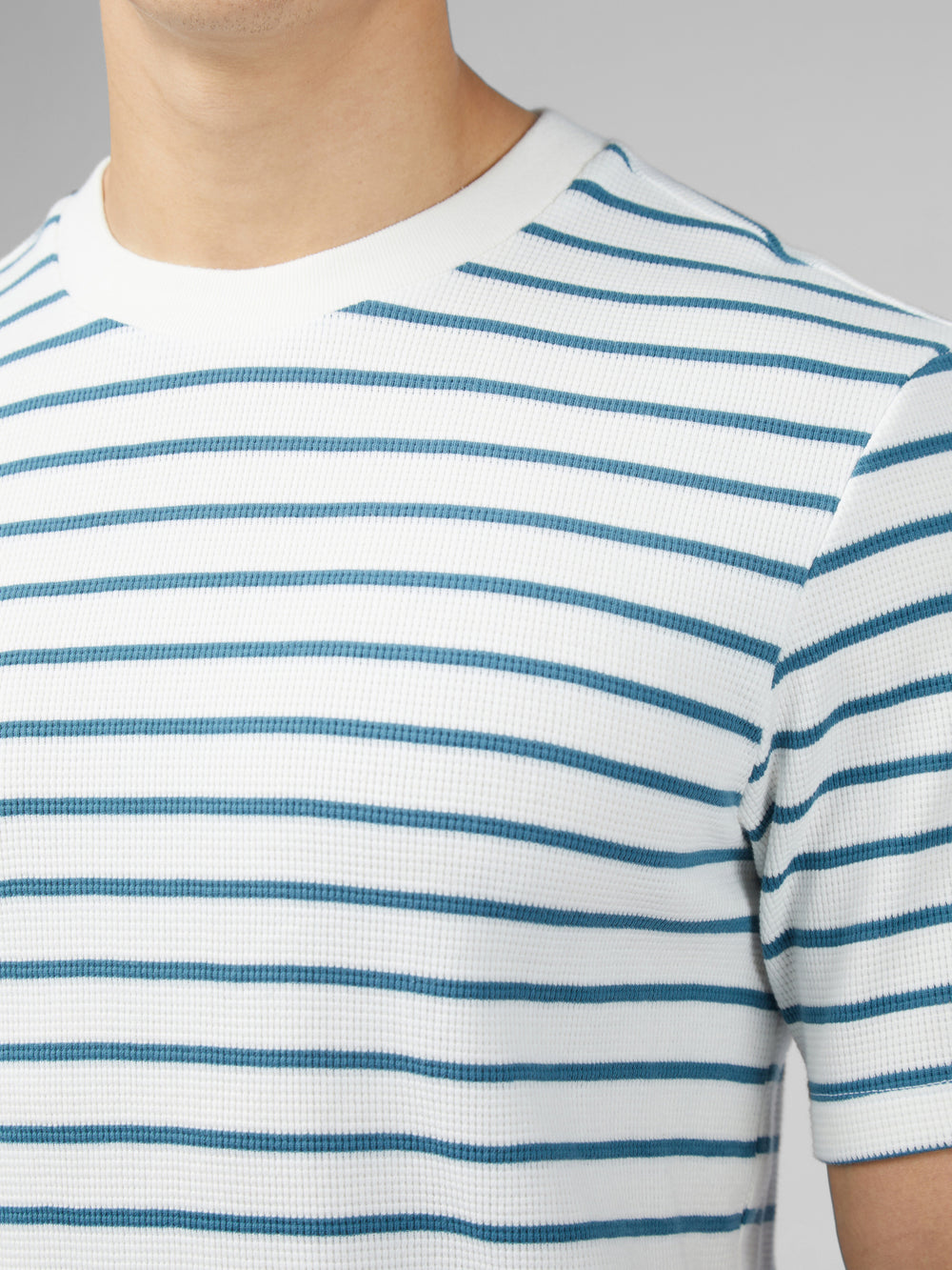 Camiseta Ben Sherman Signature Waffle Stripe Blancas | 371-BHPMTJ