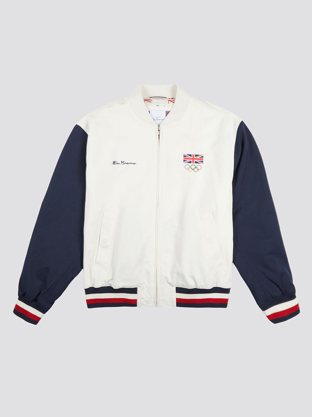 Chaquetas Ben Sherman Team GB Commercial Bomber Blancas | 498-JPCMVL