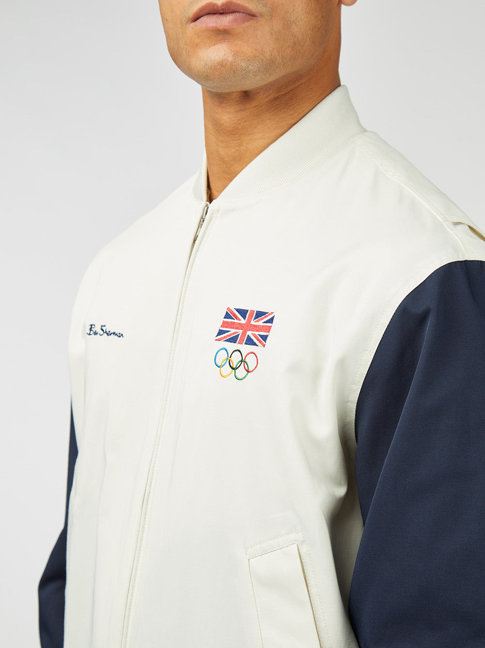 Chaquetas Ben Sherman Team GB Commercial Bomber Blancas | 498-JPCMVL