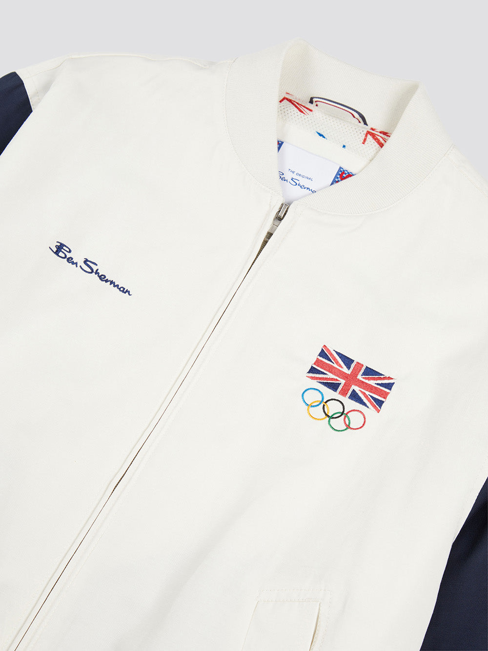 Chaquetas Ben Sherman Team GB Commercial Bomber Blancas | 498-JPCMVL