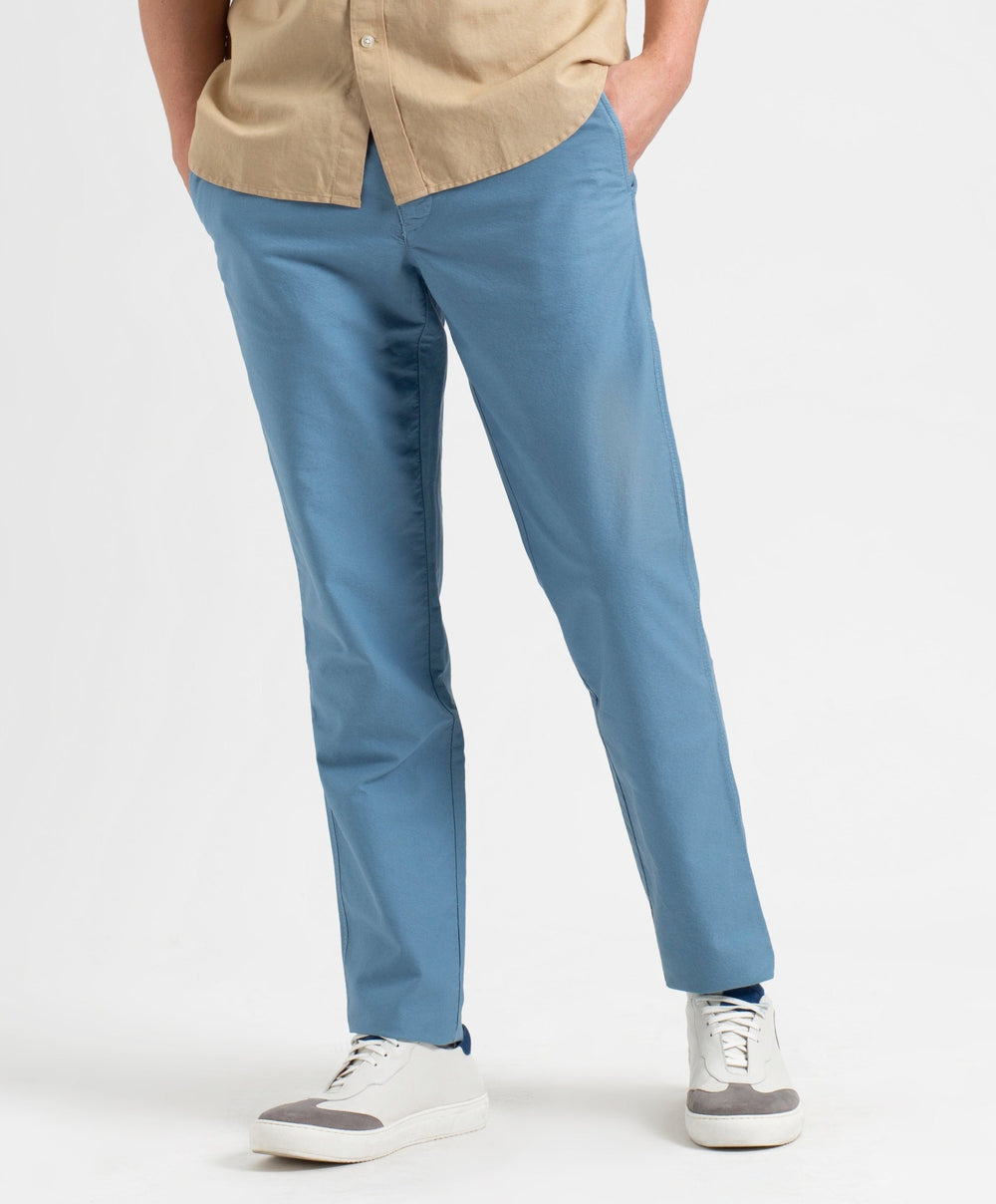 Pantalon Ben Sherman Beatnik Oxford Slim Taper Garment Dye Chino Azules | 912-NWEVZQ