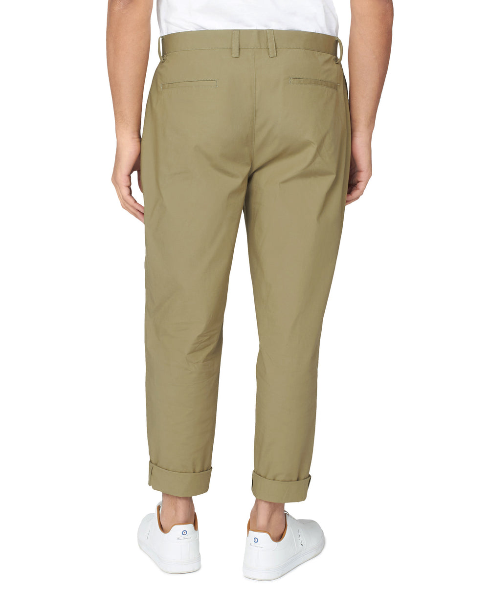 Pantalon Ben Sherman Poplin Relaxed-Taper Pleated Verde Oliva | 754-CVRYQP