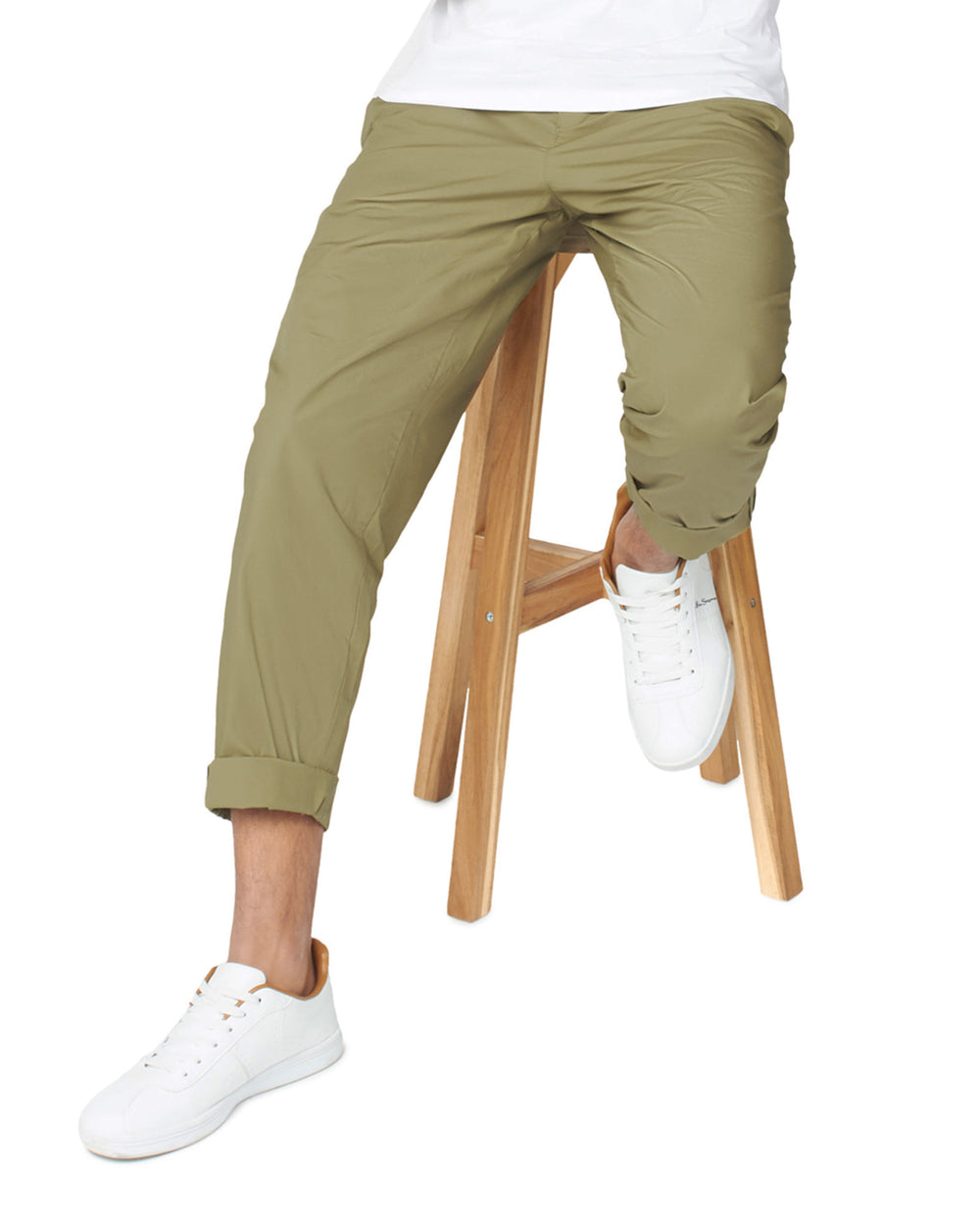 Pantalon Ben Sherman Poplin Relaxed-Taper Pleated Verde Oliva | 754-CVRYQP