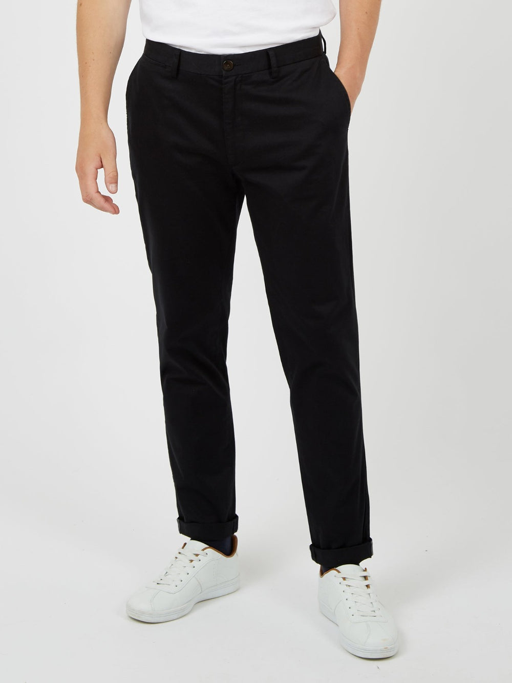 Pantalon Ben Sherman Signature Slim Stretch Chino Negras | 460-DOKMPY