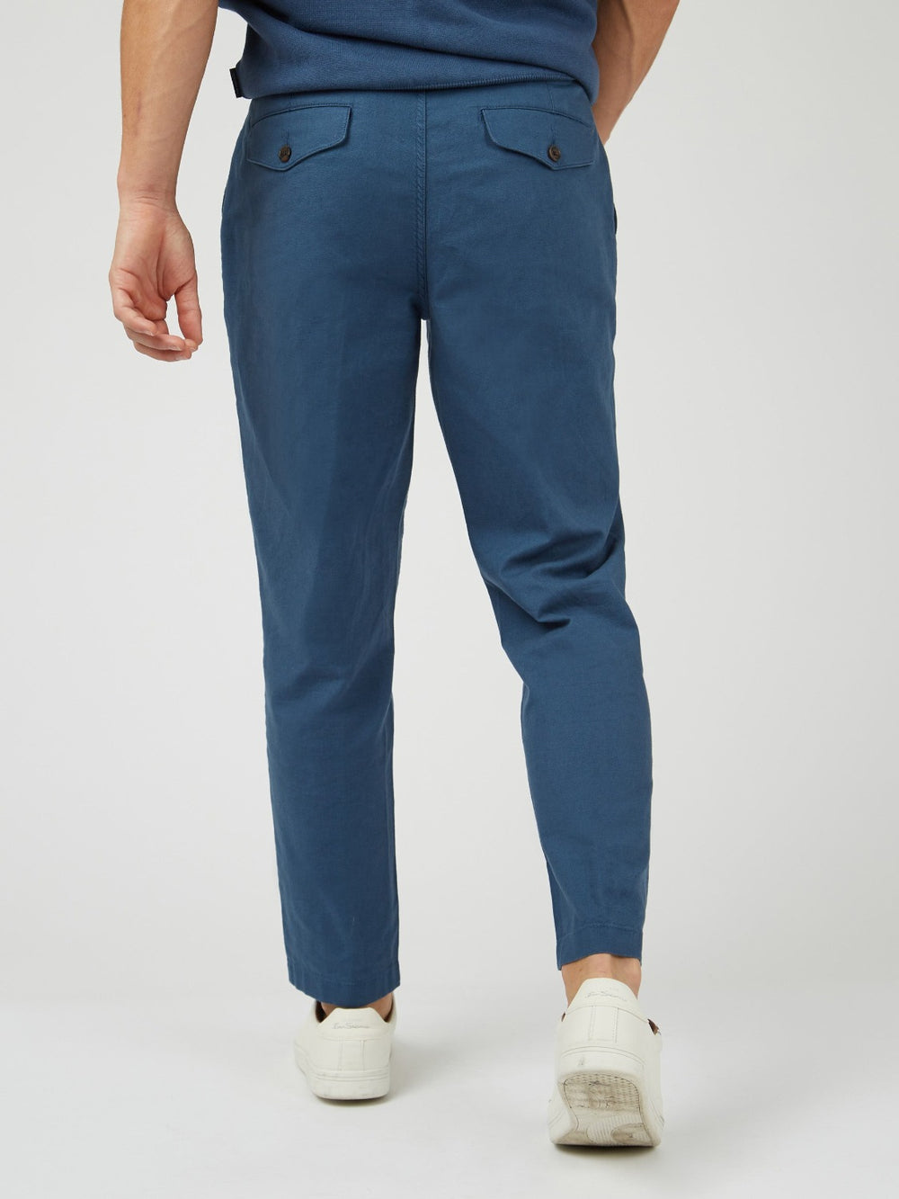 Pantalon Ben Sherman Signature Slim Taper Linen Azules | 964-RAUGMP