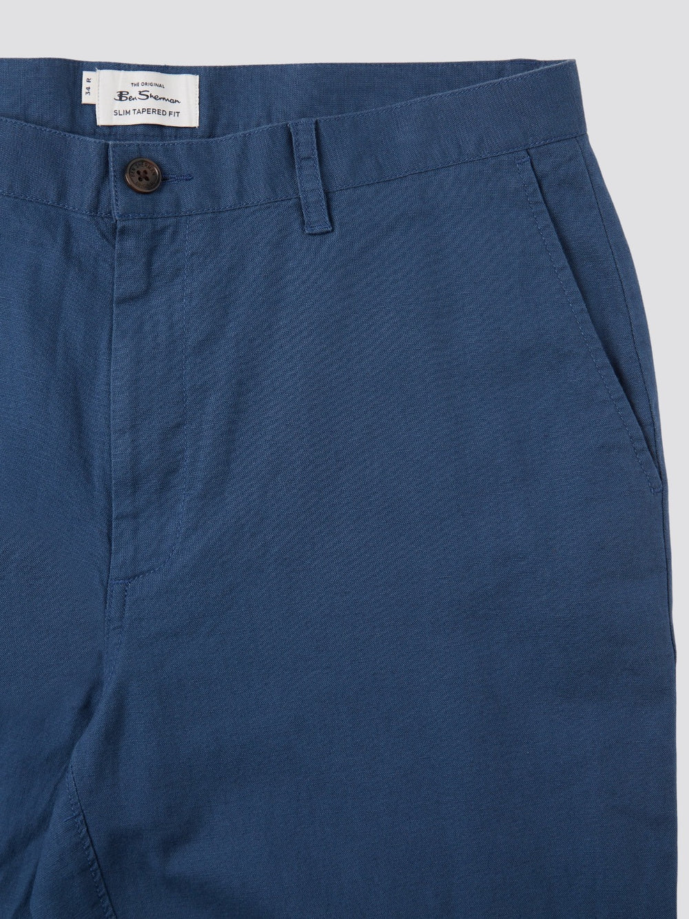 Pantalon Ben Sherman Signature Slim Taper Linen Azules | 964-RAUGMP