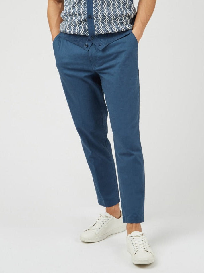 Pantalon Ben Sherman Signature Slim Taper Linen Azules | 964-RAUGMP