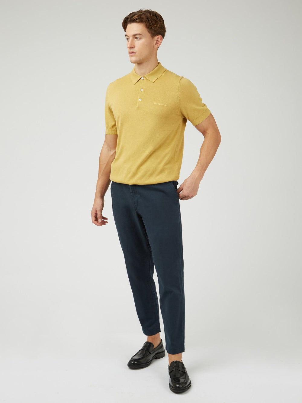 Pantalon Ben Sherman Signature Slim Taper Linen Verde | 425-VMLXNA