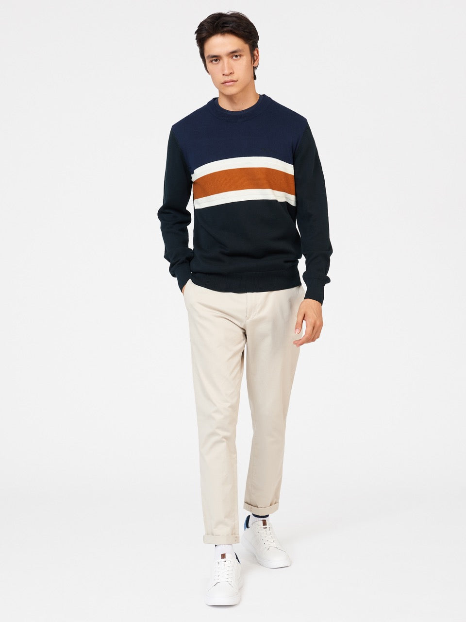 Prendas De Punto Ben Sherman Chest Stripe Crewneck Negras | 745-FKPUQN