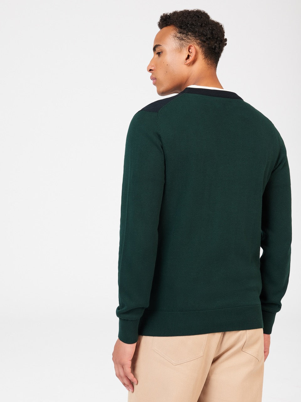 Prendas De Punto Ben Sherman Chest Stripe Crewneck Verde Oscuro | 897-KOAPCI