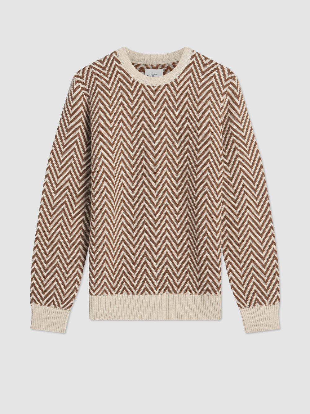 Prendas De Punto Ben Sherman Chevron Jacquard Crewneck Blancas | 384-YCJKQZ