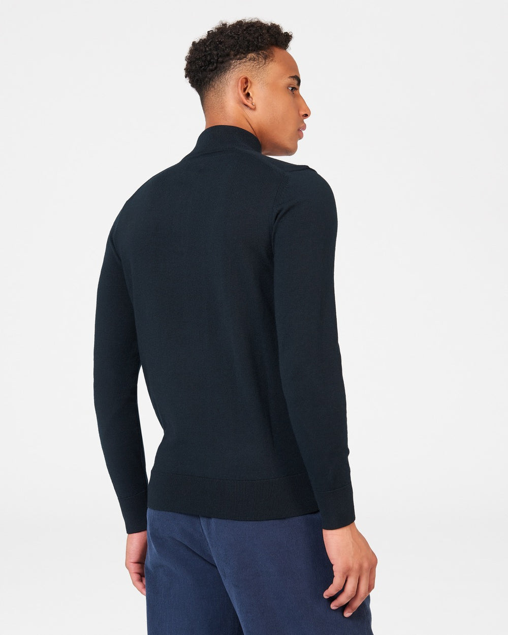 Prendas De Punto Ben Sherman Merino Half-Zip Negras | 361-WCJUNZ