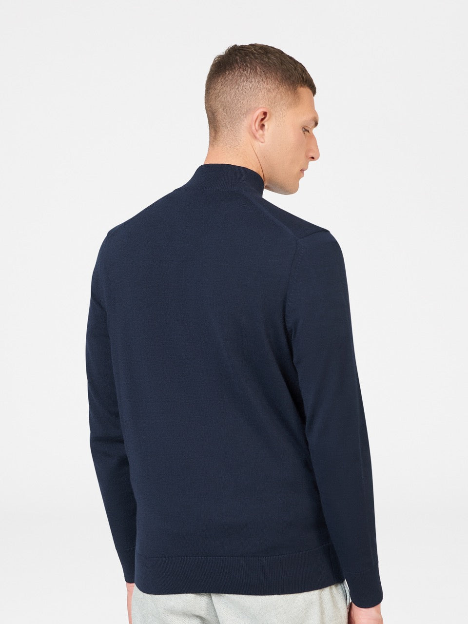 Prendas De Punto Ben Sherman Merino Half-Zip Azul Marino | 369-QDRXBC