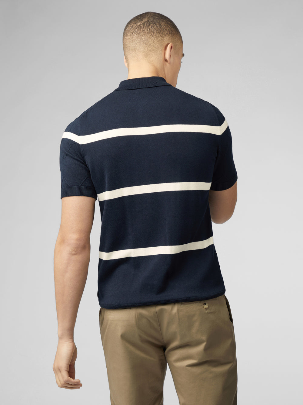 Prendas De Punto Ben Sherman Signature Argyle Stripe Polo Azul Marino | 105-SUPBVY