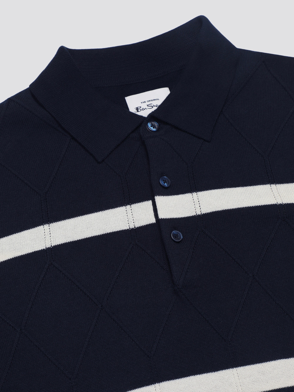 Prendas De Punto Ben Sherman Signature Argyle Stripe Polo Azul Marino | 105-SUPBVY