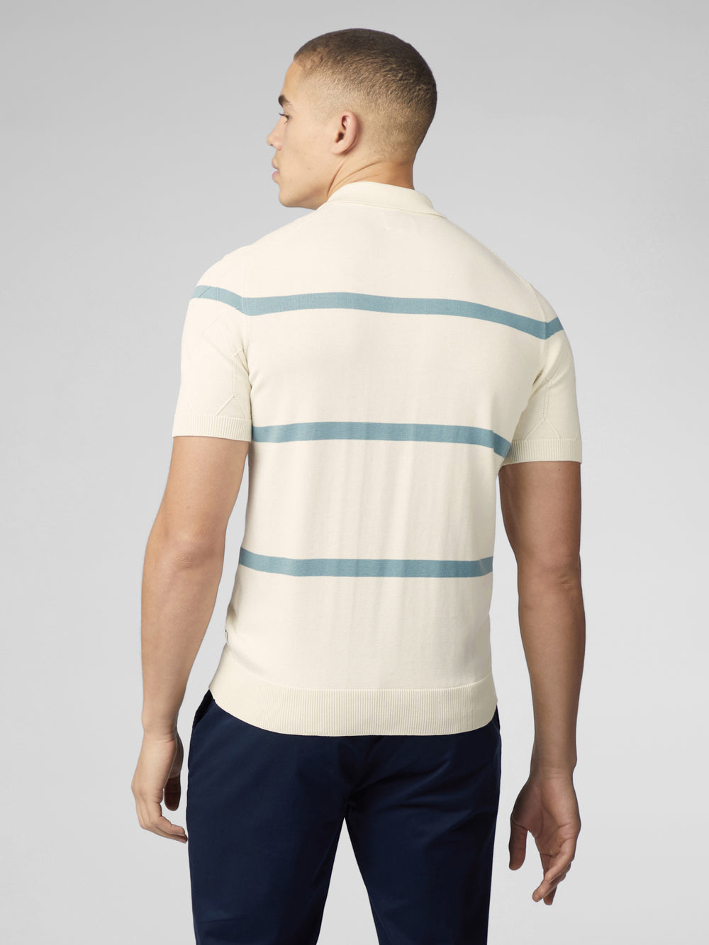 Prendas De Punto Ben Sherman Signature Argyle Stripe Polo Blancas | 358-KWXOHB