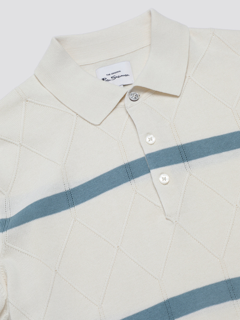 Prendas De Punto Ben Sherman Signature Argyle Stripe Polo Blancas | 358-KWXOHB