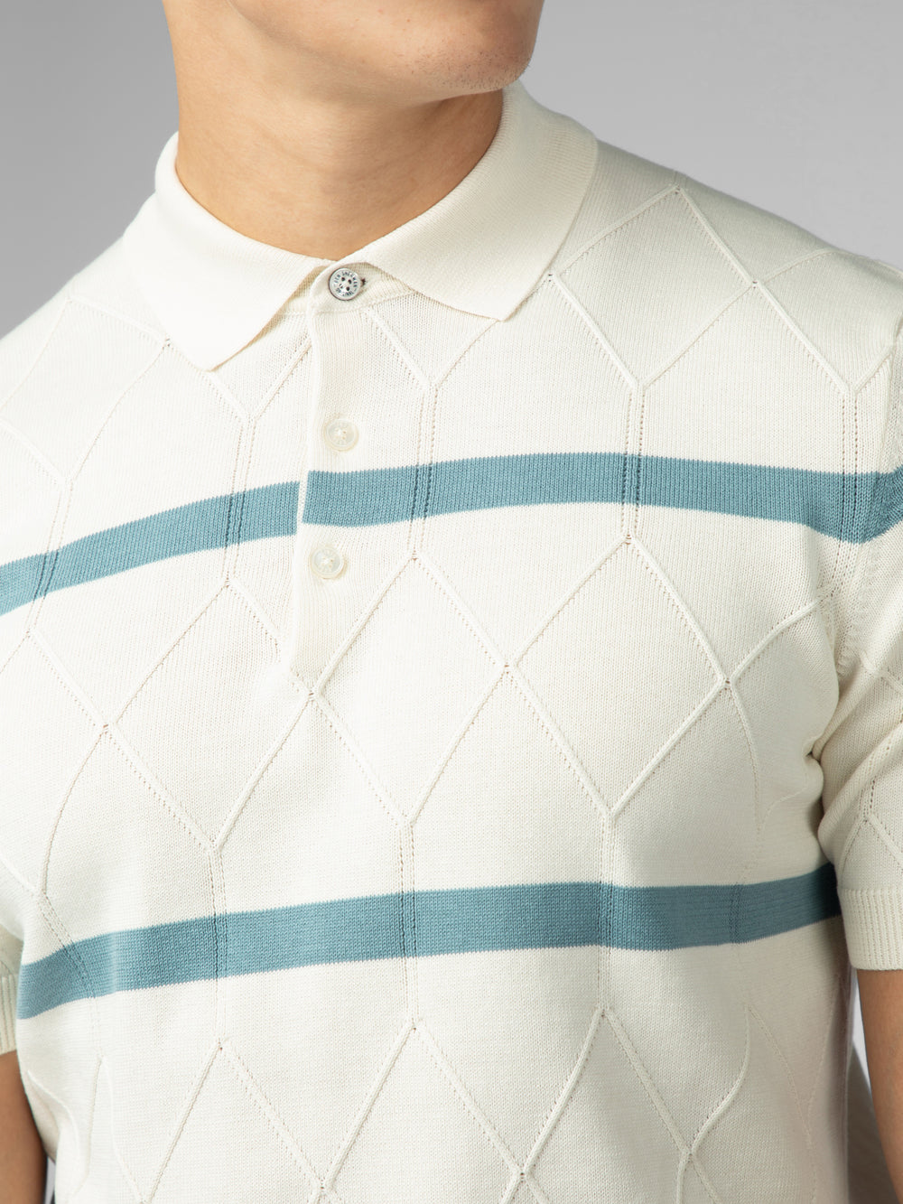 Prendas De Punto Ben Sherman Signature Argyle Stripe Polo Blancas | 358-KWXOHB