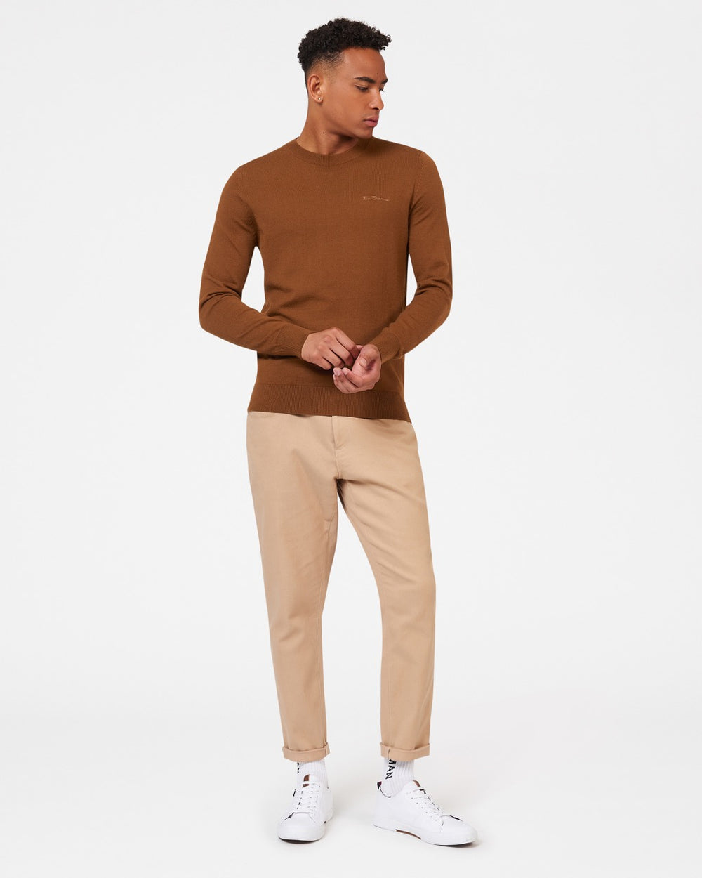 Prendas De Punto Ben Sherman Signature Merino Crewneck Marrones | 958-YJPNDX