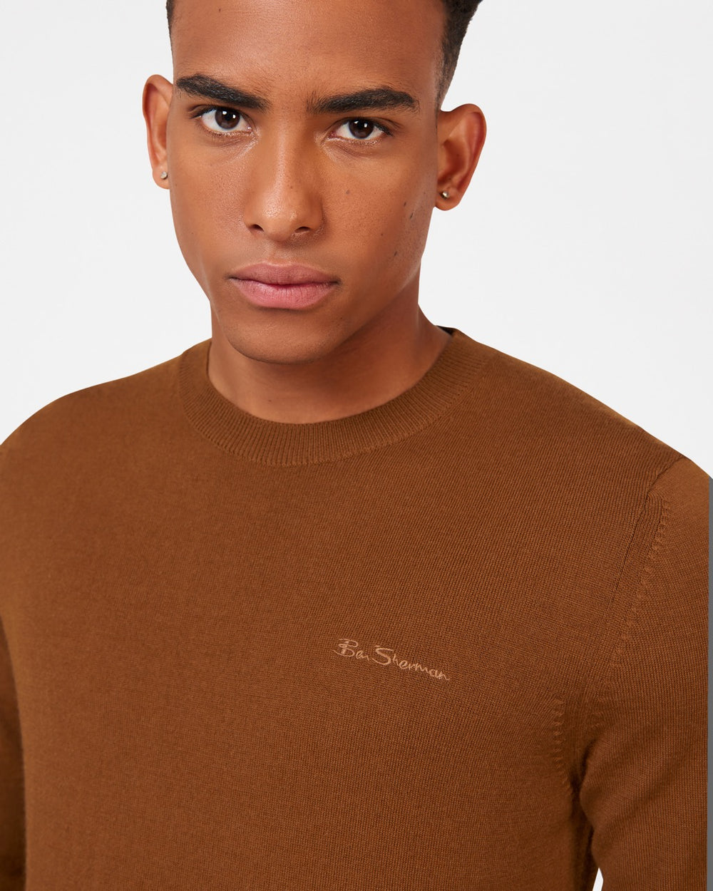 Prendas De Punto Ben Sherman Signature Merino Crewneck Marrones | 958-YJPNDX