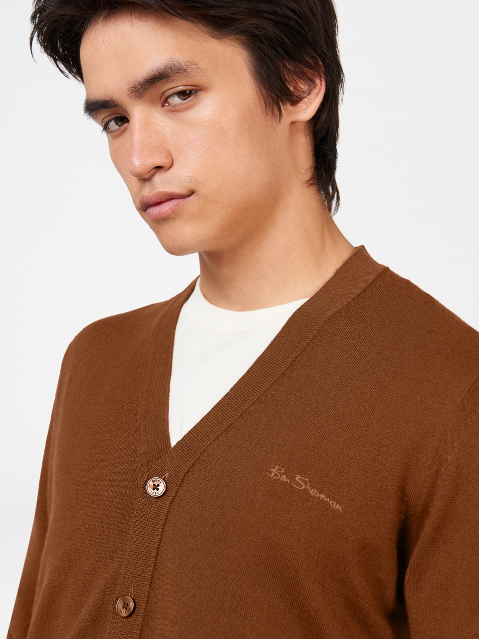 Prendas De Punto Ben Sherman Signature Merino Cardigan Marrones | 267-KLPSOA