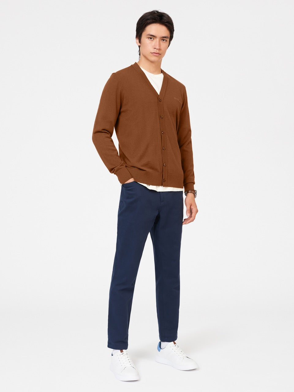 Prendas De Punto Ben Sherman Signature Merino Cardigan Marrones | 267-KLPSOA