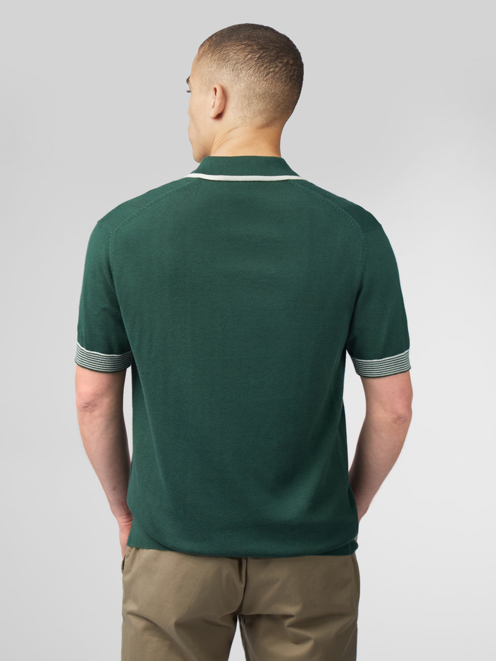 Prendas De Punto Ben Sherman Signature Open Neck Polo Verde | 612-OEGCZF