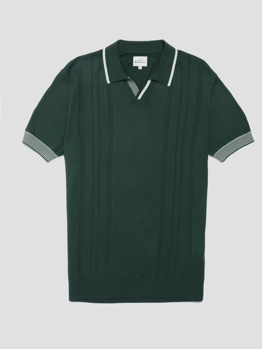 Prendas De Punto Ben Sherman Signature Open Neck Polo Verde | 612-OEGCZF