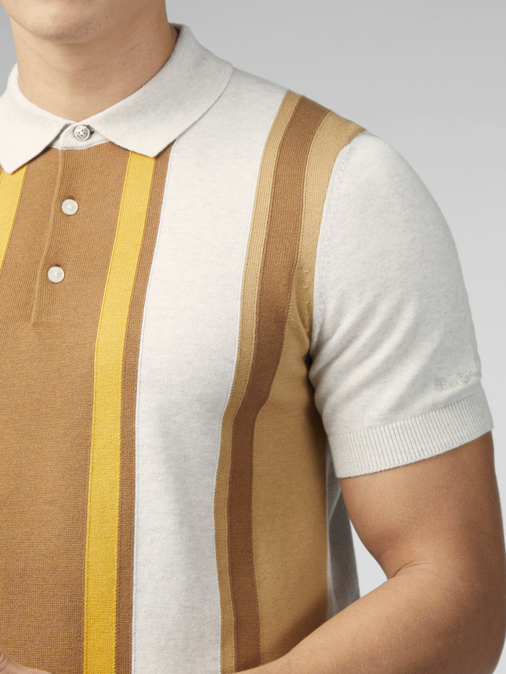 Prendas De Punto Ben Sherman Signature Vertical Stripe Polo Blancas | 697-BDYNTV