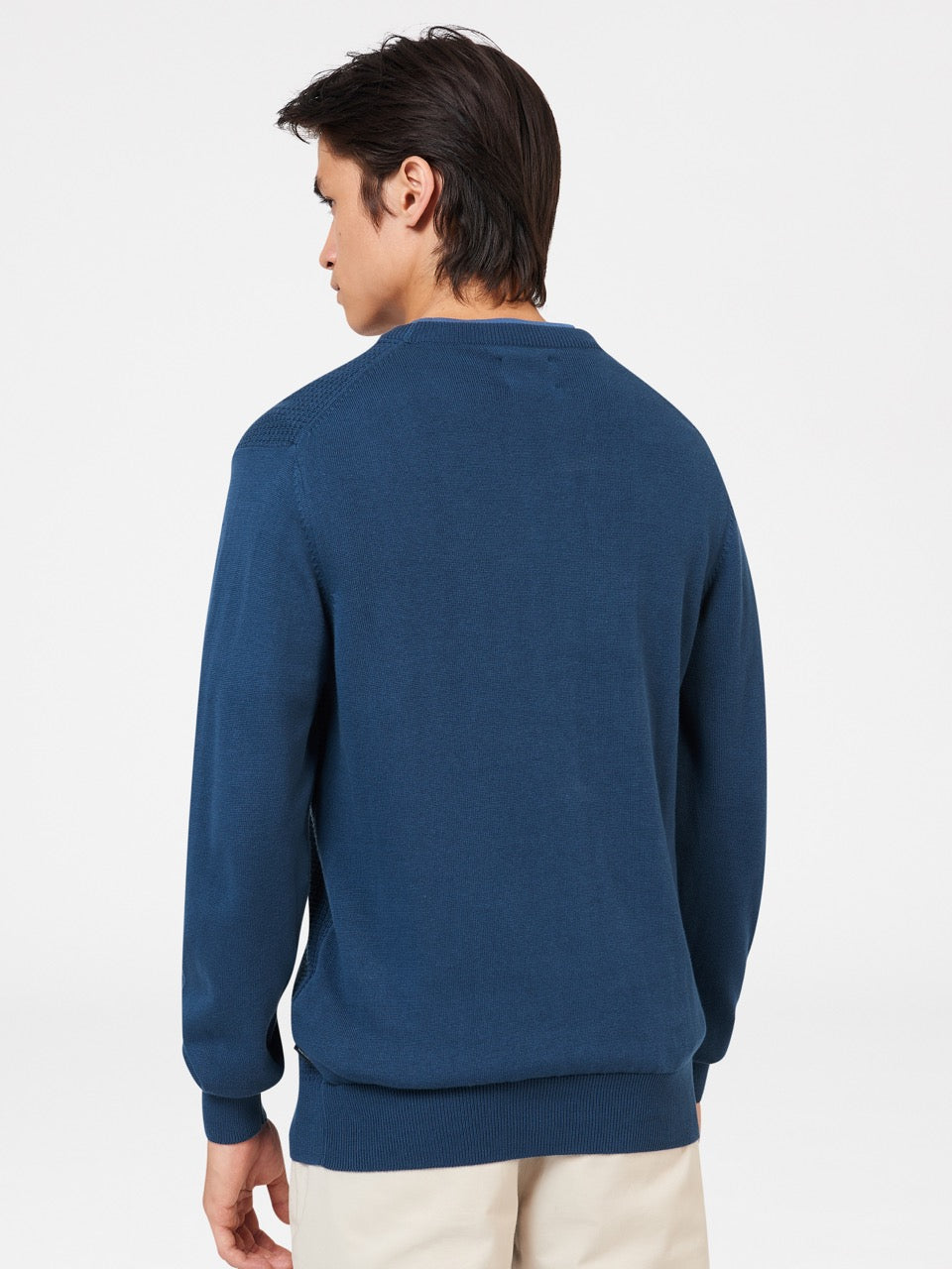 Prendas De Punto Ben Sherman Textured Crewneck Indigo | 509-PCNOZI