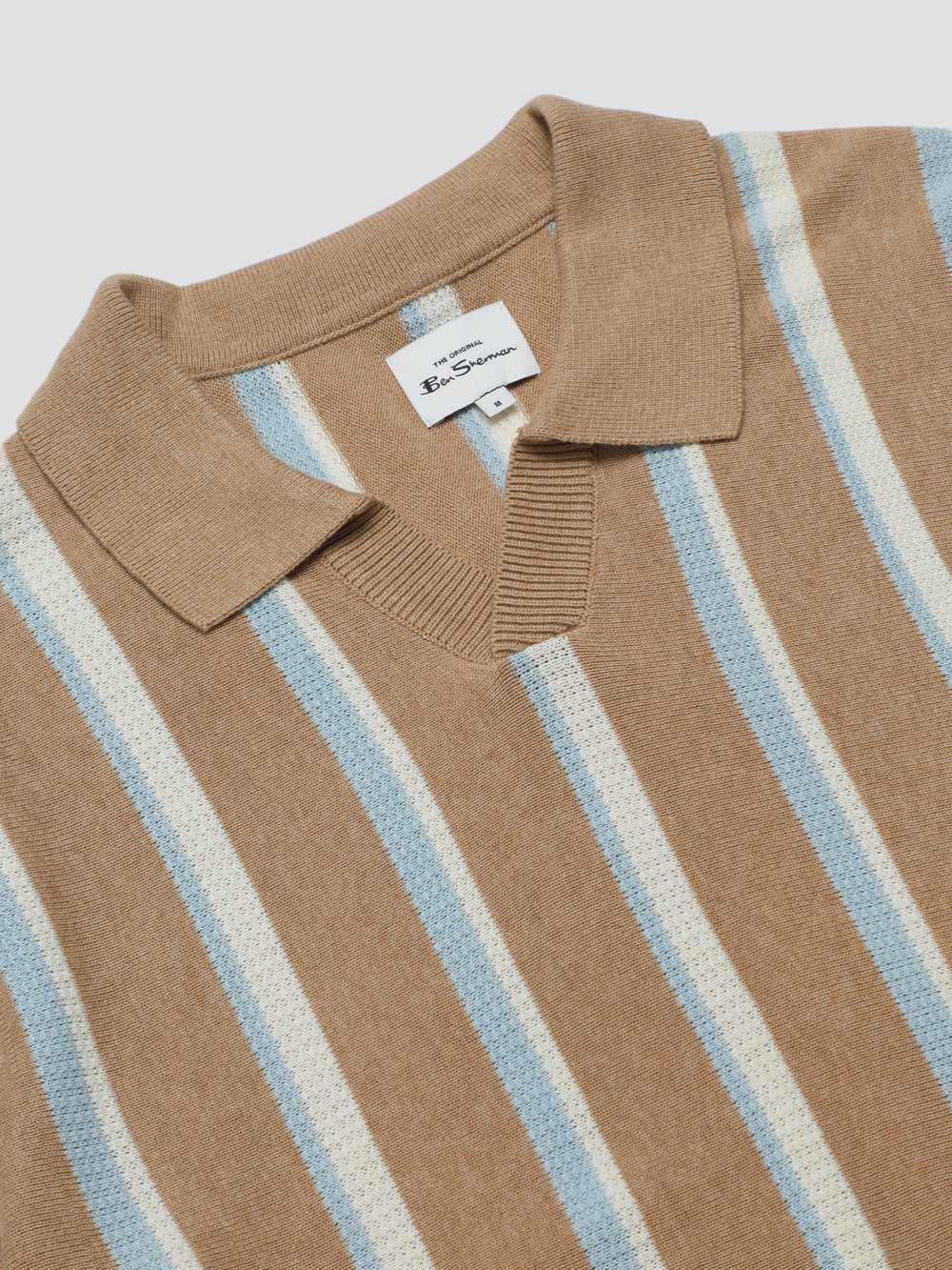 Prendas De Punto Ben Sherman Vertical Stripe Open Neck Polo Gris | 240-KLGWSX