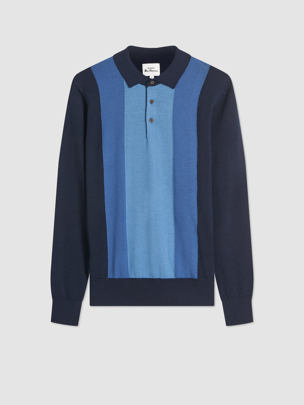 Suéteres De Cuello Polo Ben Sherman Block Stripe Merino Azul Marino | 903-AGIQFL