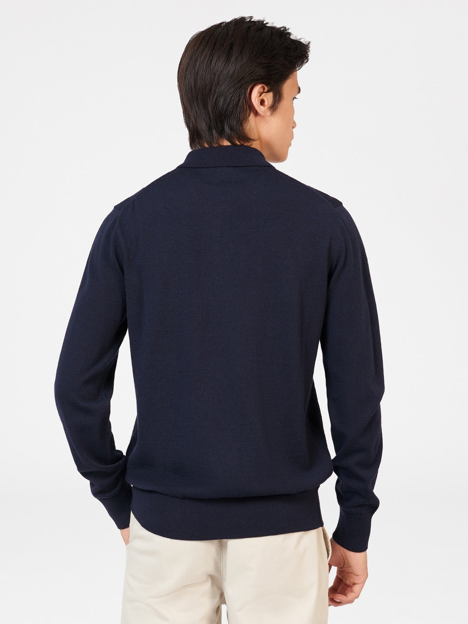 Suéteres De Cuello Polo Ben Sherman Block Stripe Merino Azul Marino | 903-AGIQFL