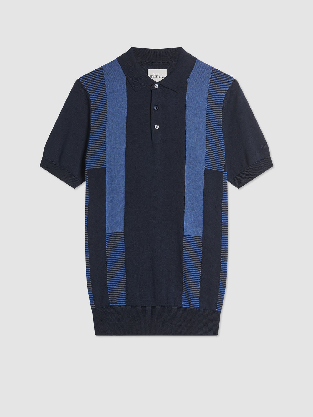 Suéteres De Cuello Polo Ben Sherman Intarsia Stripe Azul Marino | 345-BDULXP