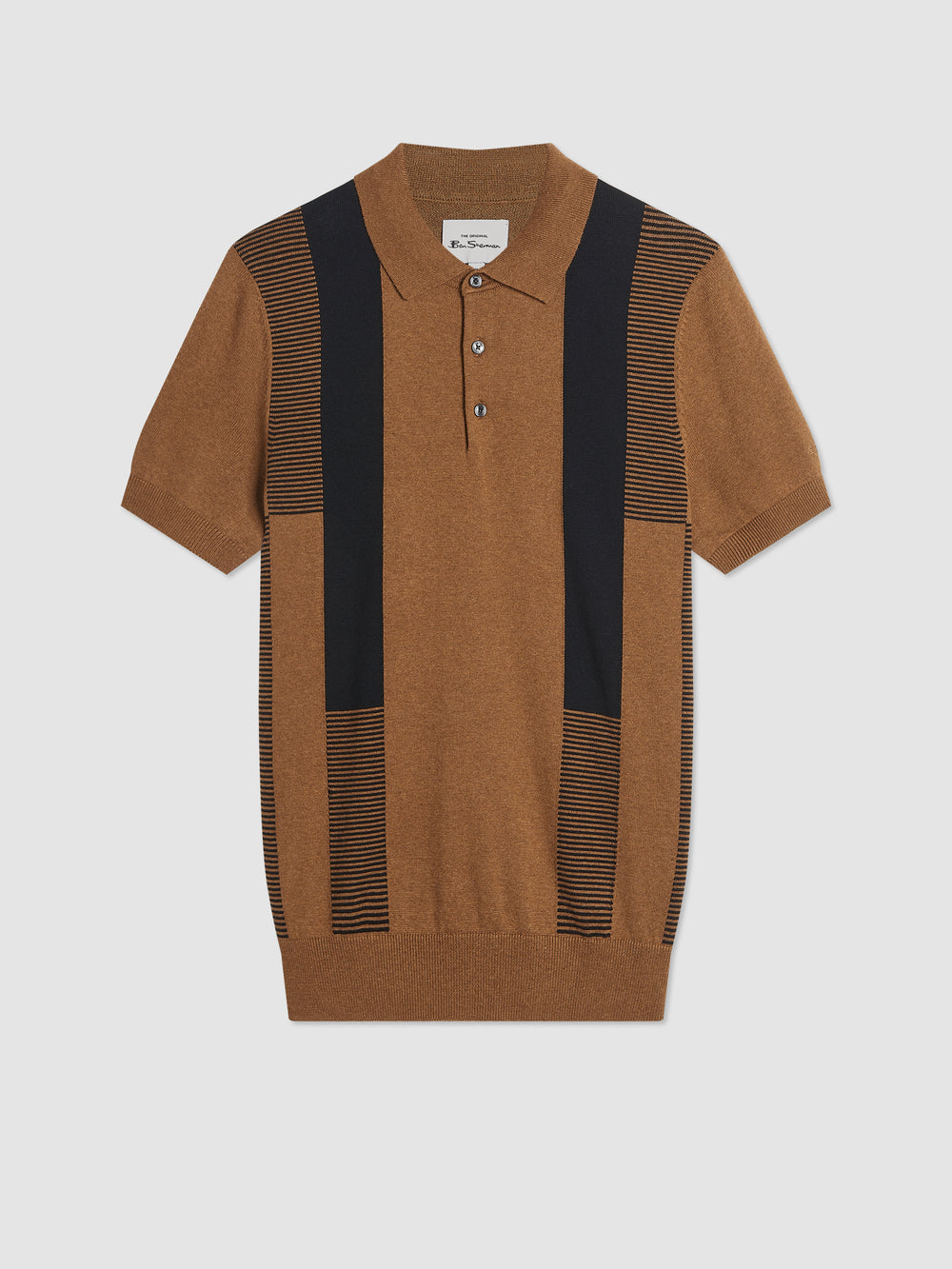 Suéteres De Cuello Polo Ben Sherman Intarsia Stripe Marrones | 643-UOLDPE