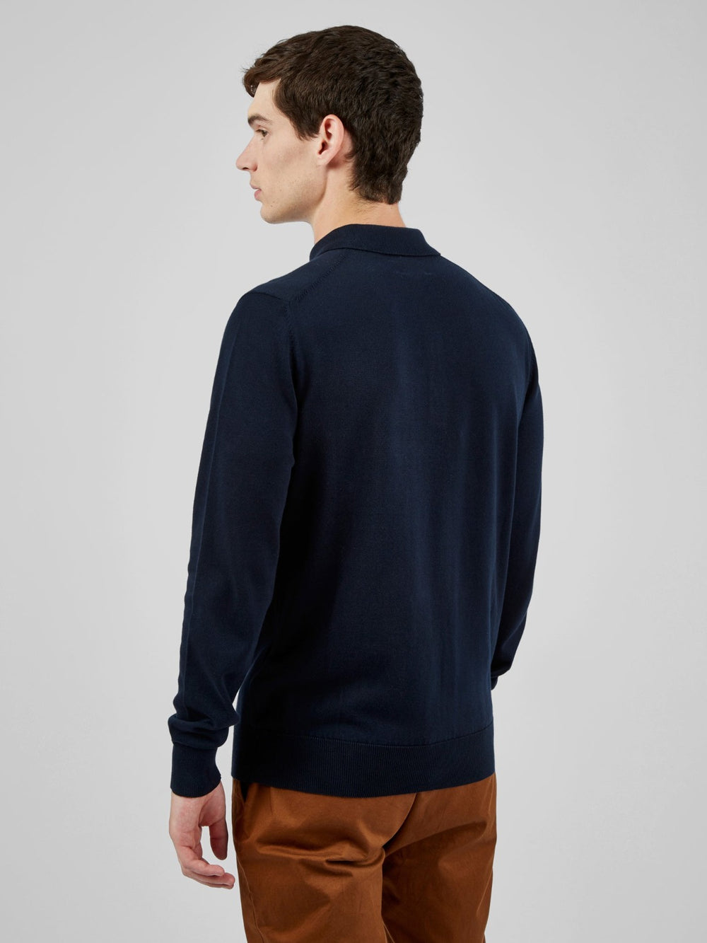 Suéteres De Cuello Polo Ben Sherman Signature Long-Sleeve Azul Marino | 076-MXRIYG