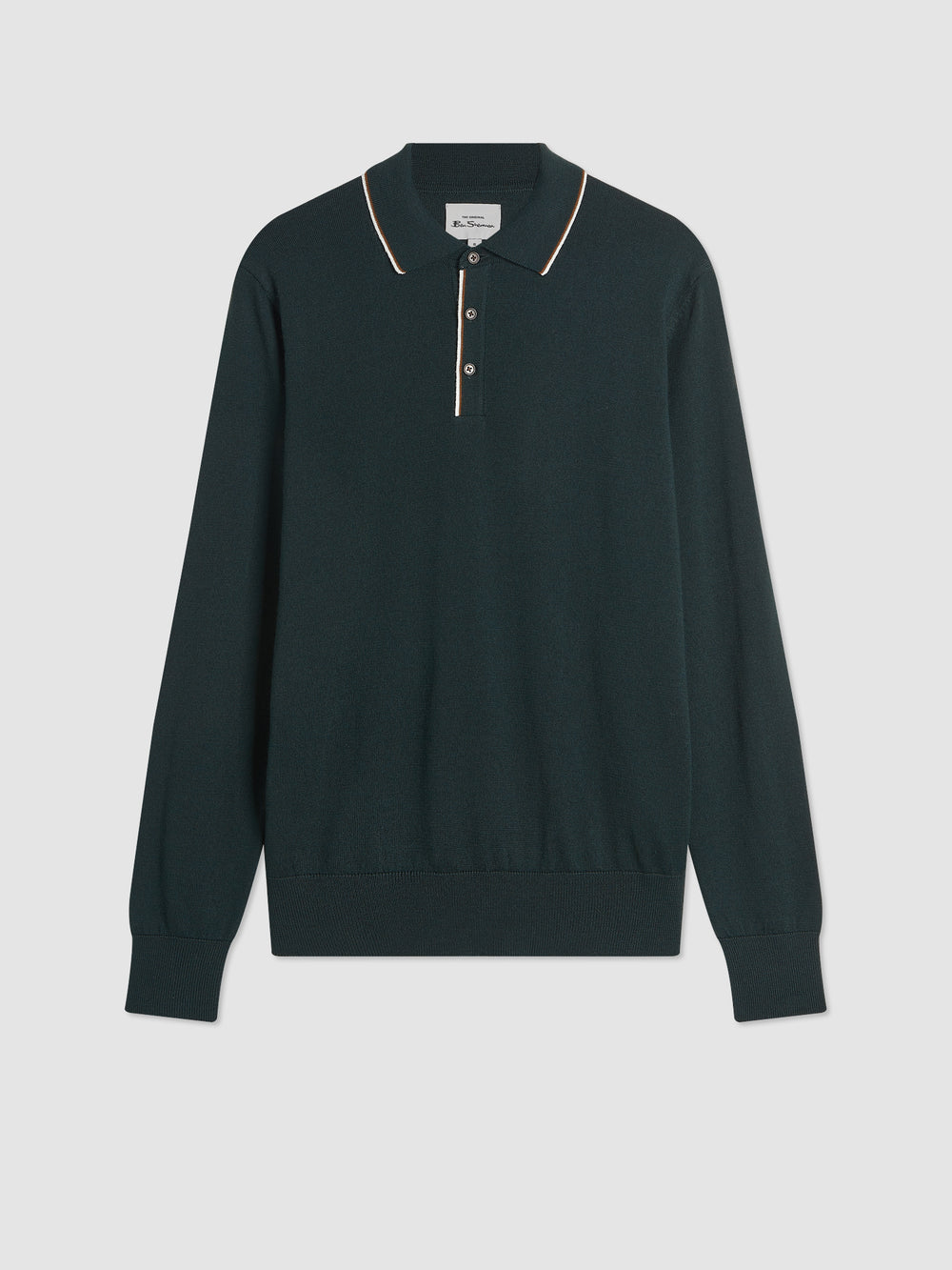 Suéteres De Cuello Polo Ben Sherman Tipped Merino Verde Oscuro | 397-HSQMLU