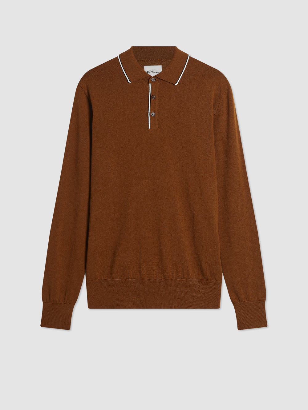 Suéteres De Cuello Polo Ben Sherman Tipped Merino Marrones | 791-CVDZSW